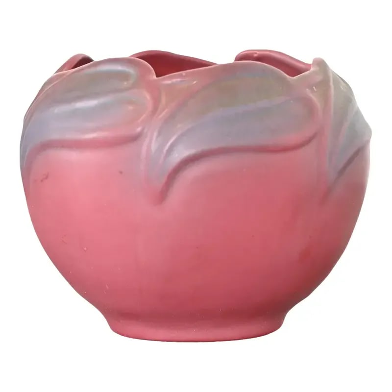 Van Briggle Arts & Crafts Floral Pink and Lavender Glazed Ceramic Vase, Early 20th Century (1 of 12)