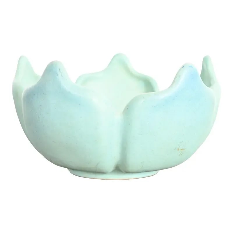 Van Briggle Arts & Crafts Lotus Form Turquoise Glazed Ceramic Bowl (1 of 12)