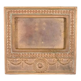 Tiffany Studios New York Adam Bronze Doré and Enamel Desk Calendar Frame or Picture Frame