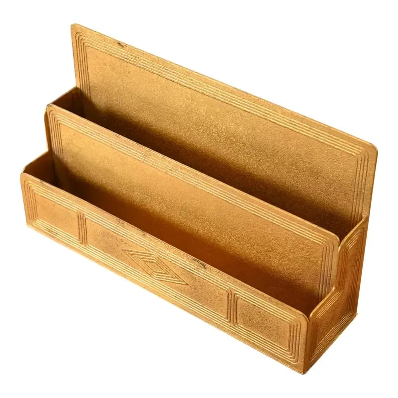 Tiffany Studios New York Graduate Bronze Doré Letter Rack (1 of 12)