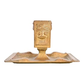 Tiffany Studios New York American Indian Pattern Bronze Doré Match Box Holder