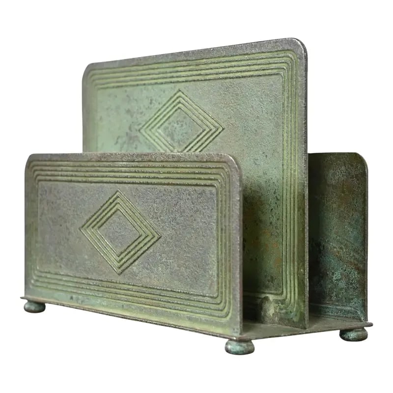 Tiffany Studios New York Graduate Pattern Bronze Letter Rack (1 of 11)
