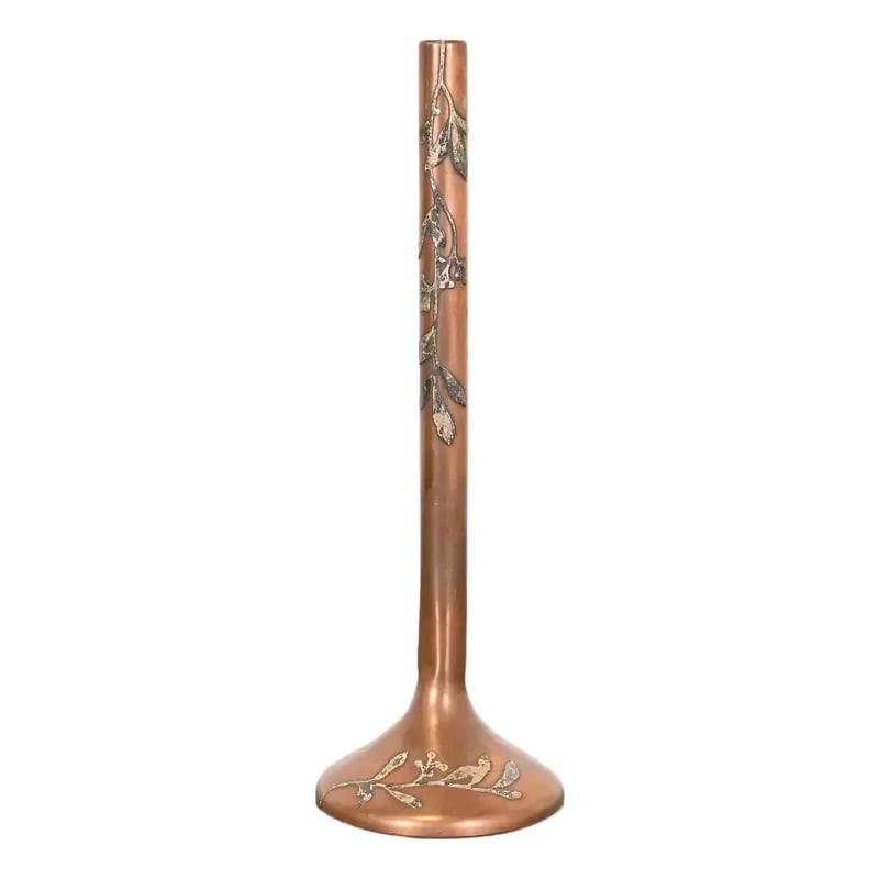 Heintz Arts & Crafts Sterling Silver on Bronze Tall Bud Vase (1 of 9)