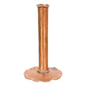 Arthur Cole for Avon Coppersmith Arts & Crafts Hammered Copper Bud Vase, 1930s