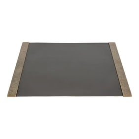 Tiffany Studios New York Zodiac Bronze Blotter Ends With Leather Desk Blotter