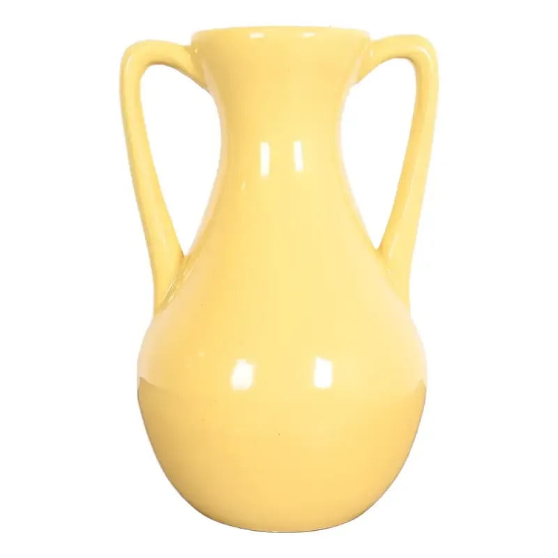 Roseville Pottery Arts & Crafts Large Yellow Glazed Handled Art Pottery Jug or Vase, 1930s (1 of 12)