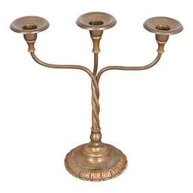 Tiffany Studios New York Bronze Three-Light Candelabrum, 1920s