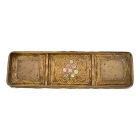 Tiffany Studios New York Bronze Doré and Abalone Pen Tray