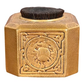 Tiffany Studios New York Zodiac Bronze Doré Pen Brush