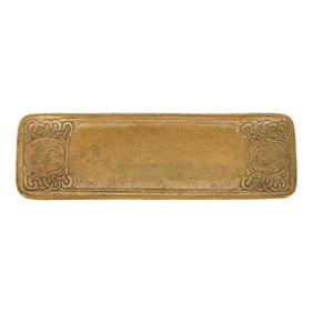 Tiffany Studios New York "Zodiac" Bronze Pen Tray