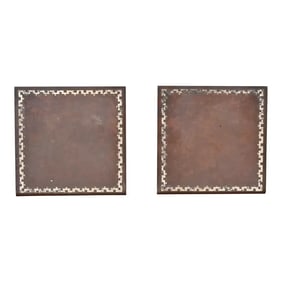 Heintz Arts & Crafts Sterling Silver on Bronze Bookends