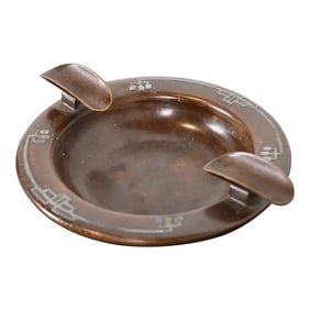 Heintz Arts & Crafts Sterling Silver on Bronze Ashtray
