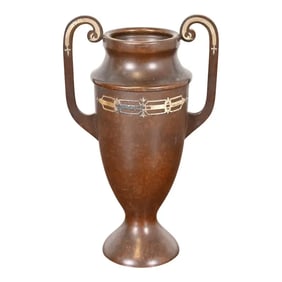 Heintz Arts & Crafts Sterling Silver on Bronze Amphora Vase