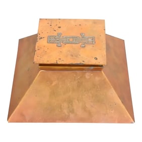 Heintz Arts & Crafts Sterling Silver on Bronze Inkwell