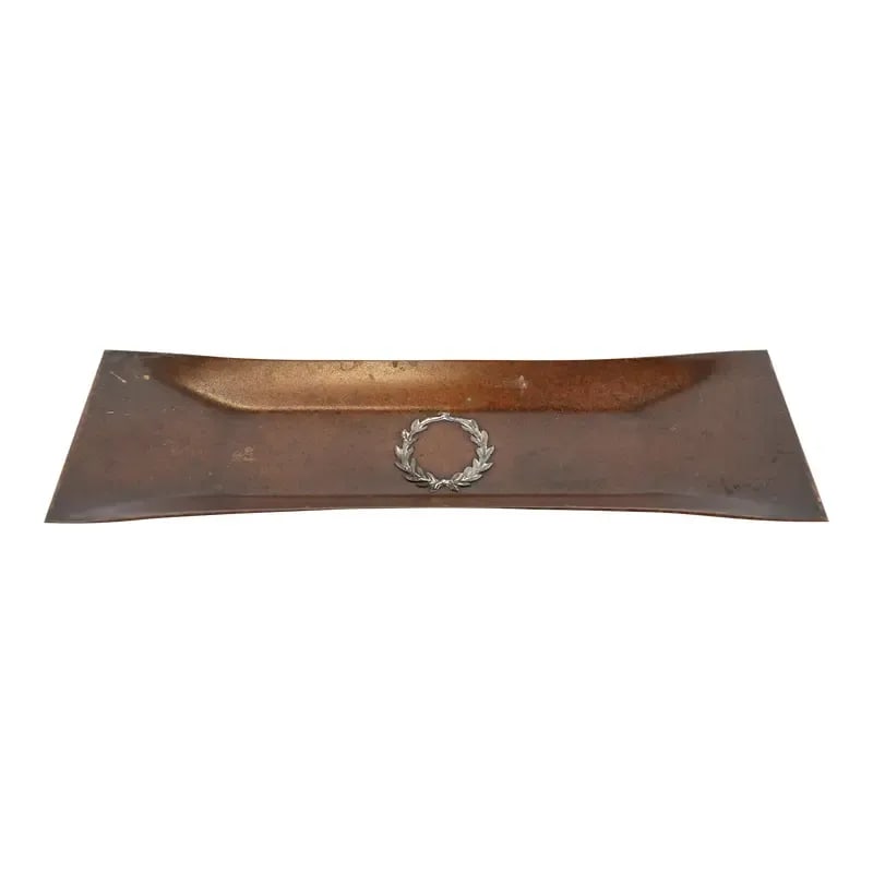 Heintz Arts & Crafts Sterling Silver on Bronze Pen Tray (1 of 12)