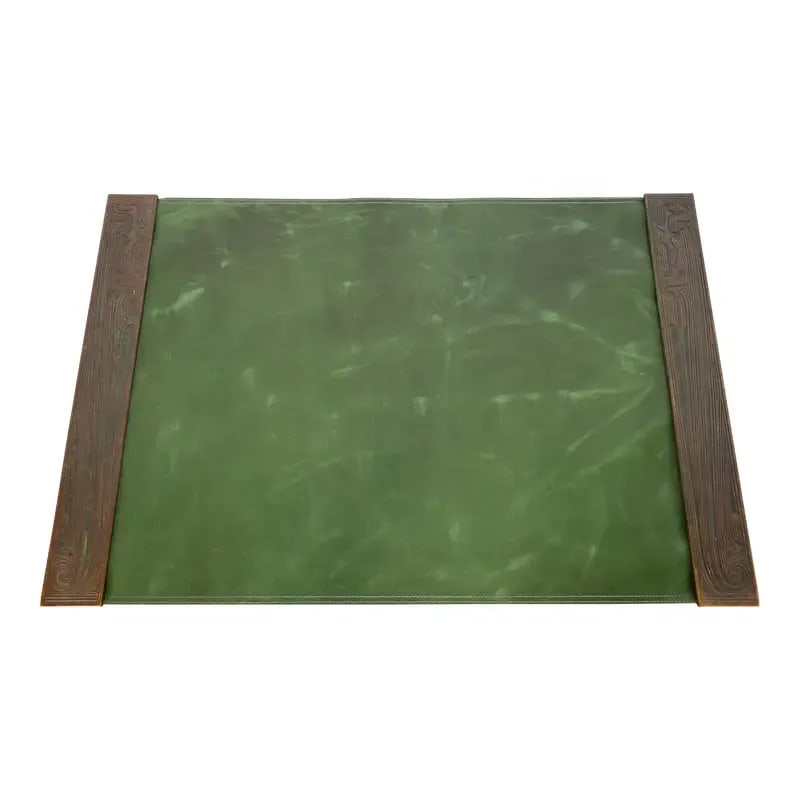 Tiffany Studios New York Chinese Pattern Bronze Blotter Ends With Leather Desk Blotter (1 of 12)