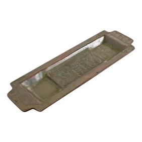 Tiffany Studios Chinese Pattern Bronze Pen Tray