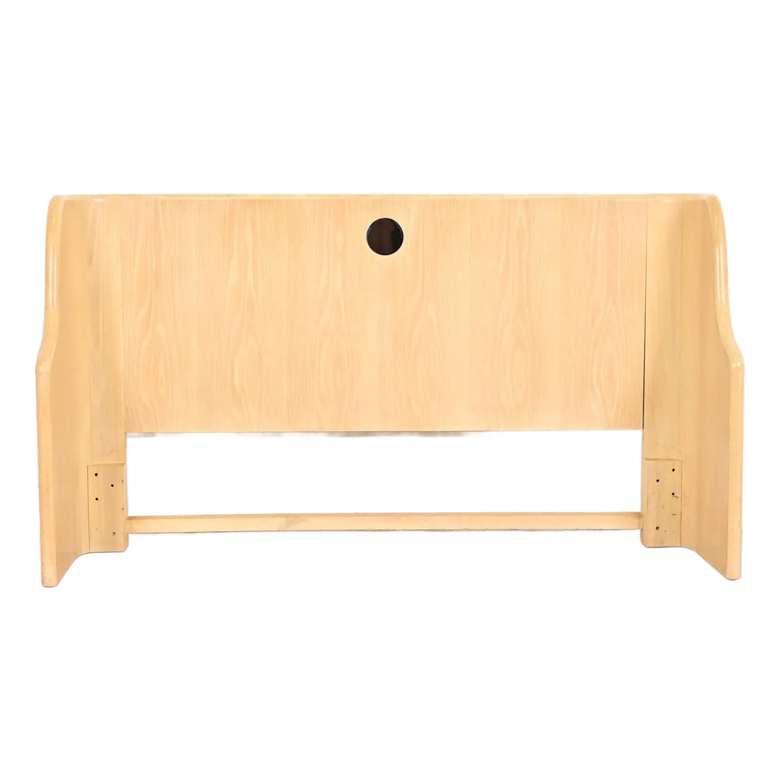 Jay Spectre for Century Furniture Modern Art Deco White Oak & Chrome Queen Size Headboard (1 of 10)