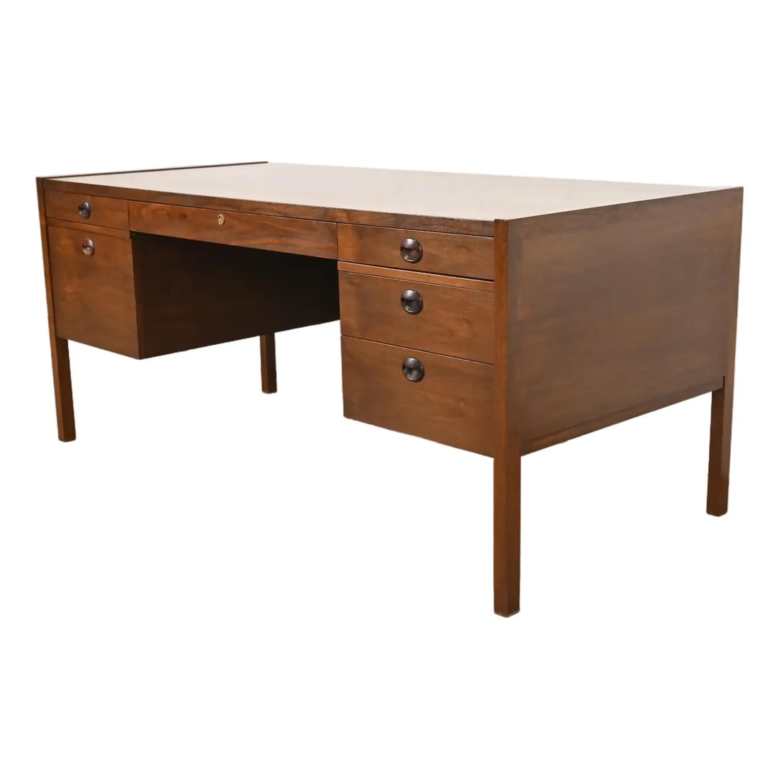 Edward Wormley for Dunbar Mid-Century Modern Walnut and Rosewood Executive Desk, Circa 1960s (1 of 11)