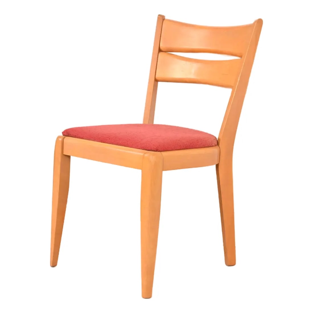 Heywood Wakefield Mid-Century Modern Solid Maple Side Chair, 1950s: A gorgeous Mid-Century Modern side chair, desk chair, or dining chair By Heywood Wakefield USA, 1950s Solid sculpted maple frame in original "Champagne" finish, with upholstered seat. Measures: 18"W x