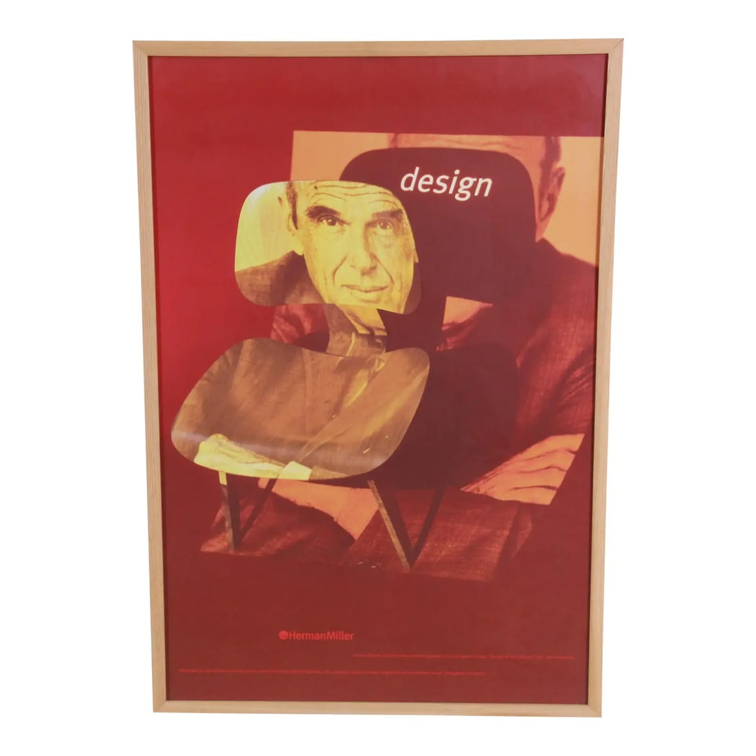 Charles Eames Herman Miller "Design of the Century" Framed Advertising Poster: An extremely rare Charles Eames "Design of the Century" advertising poster By Herman Miller USA, Circa 1999 Measures: 25.13"W x 0.75"D x 37.13"H. Excellent condition. See less