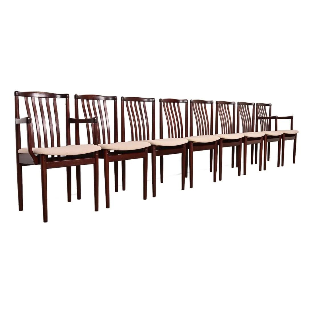 Danish Modern Sculpted Solid Rosewood Dining Chairs by Vamdrup Stolefabrik, Set of Eight (1 of 13)