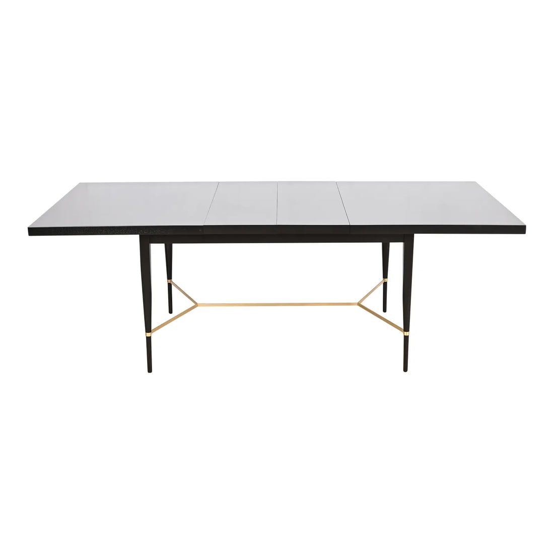 Paul McCobb for Directional Black Lacquer and Brass Extension Dining Table, Newly Refinished (1 of 12)