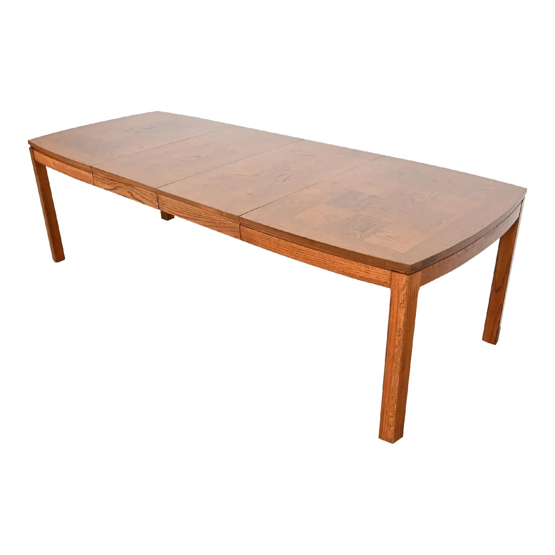 Thomasville Mid-Century Modern Patchwork Oak Parsons Extension Dining Table, Newly Refinished (1 of 12)