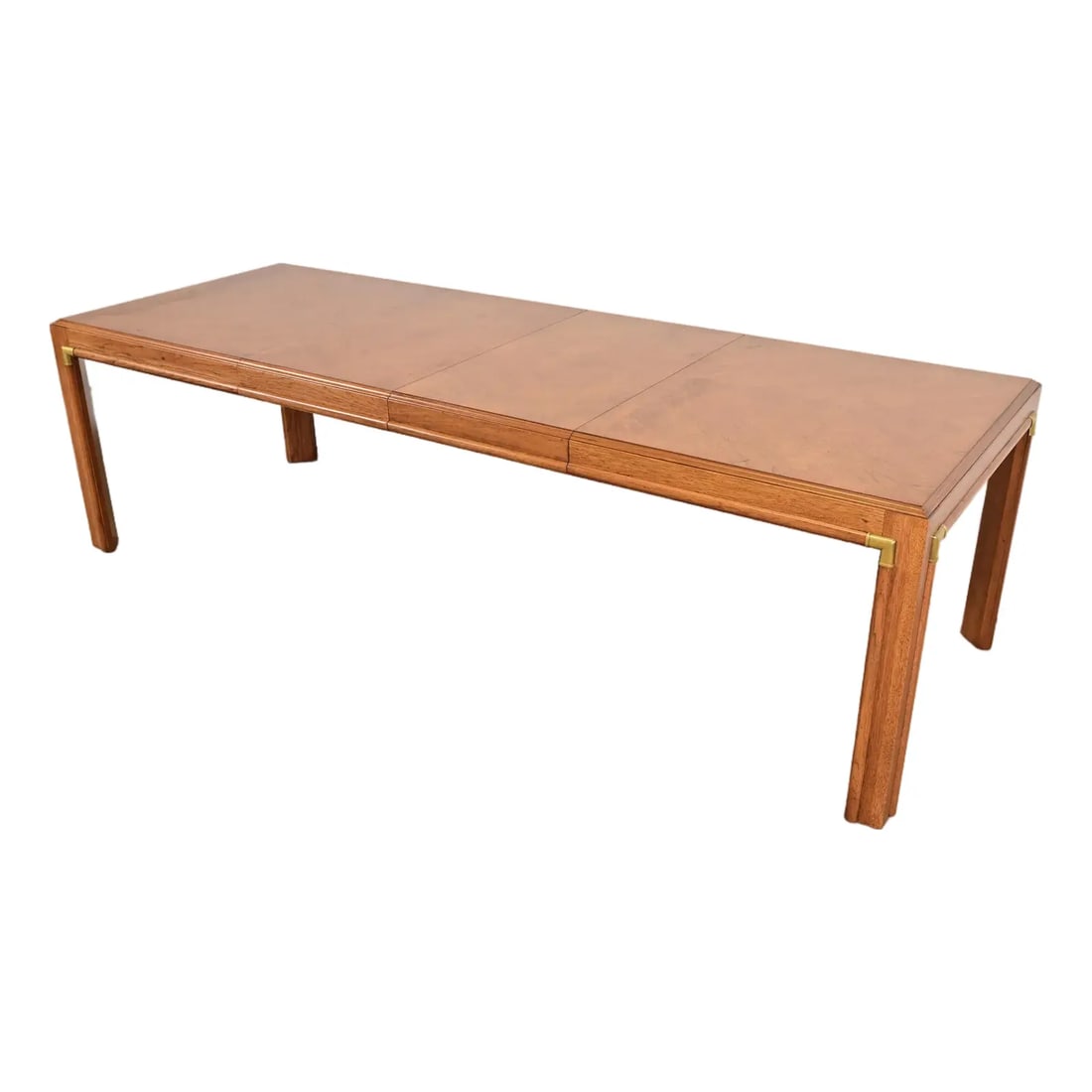 Drexel Heritage Mid-Century Hollywood Regency Campaign Walnut Extension Dining Table (1 of 15)