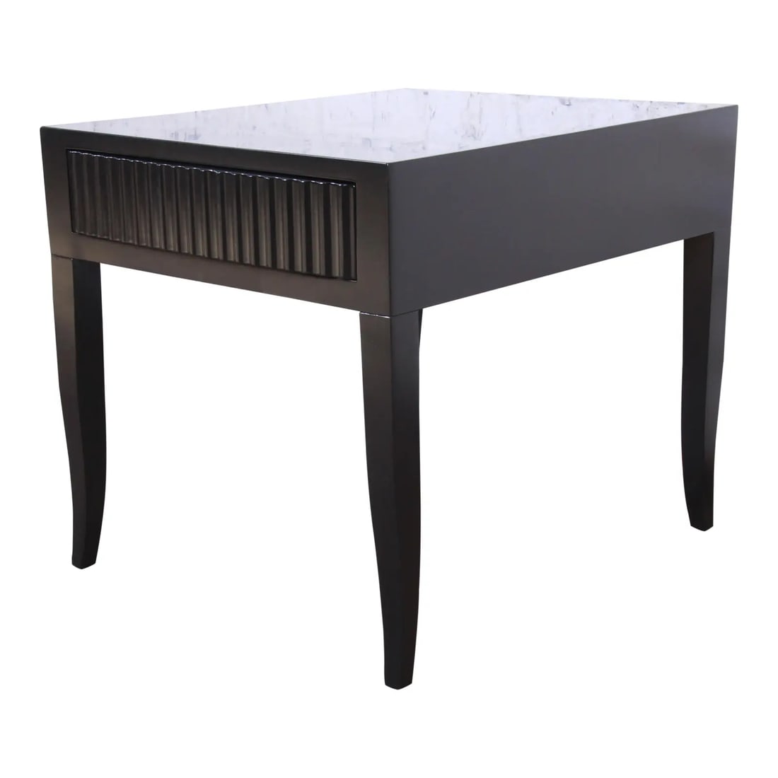 John Widdicomb Mid-Century Modern Black Lacquered Nightstand or Side Table, Newly Refinished (1 of 13)