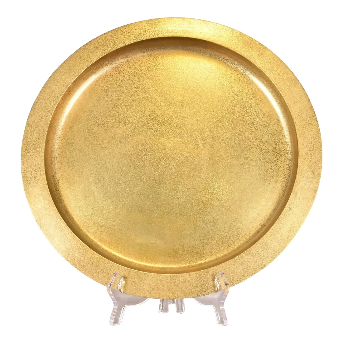 Tiffany Studios New York Bronze Doré Large Charger Plate or Tray: A gorgeous antique Arts & Crafts or Art Deco period gilt bronze large charger plate or tray By Tiffany Studios (signed to the underside) New York, USA, Early 20th Century Measures: 14.25"W x 14.25"D x