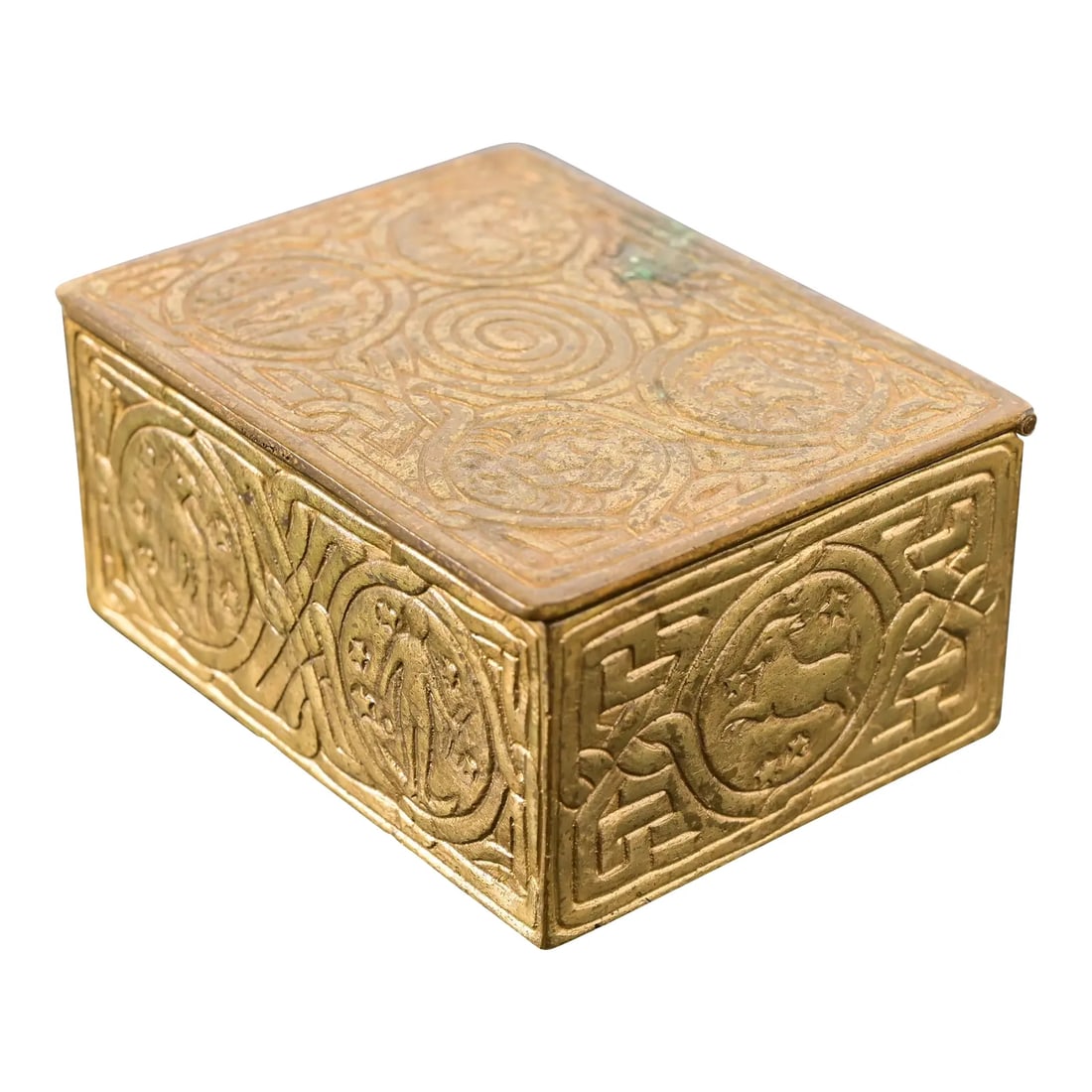 Tiffany Studios New York Zodiac Pattern Bronze Doré Box (1 of 14)