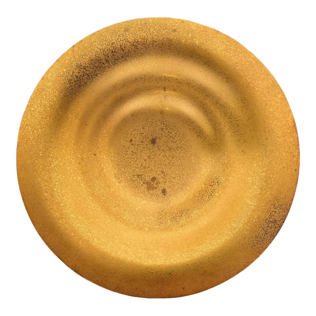 Tiffany Studios New York Bronze Doré Plate or Shallow Bowl: A gorgeous Arts & Crafts or Art Deco period gilt bronze plate or shallow bowl By Tiffany Studios (signed to the underside) New York, USA, Early 20th Century Measures: 9"W x 9"D x 1.25"H. Very good ori