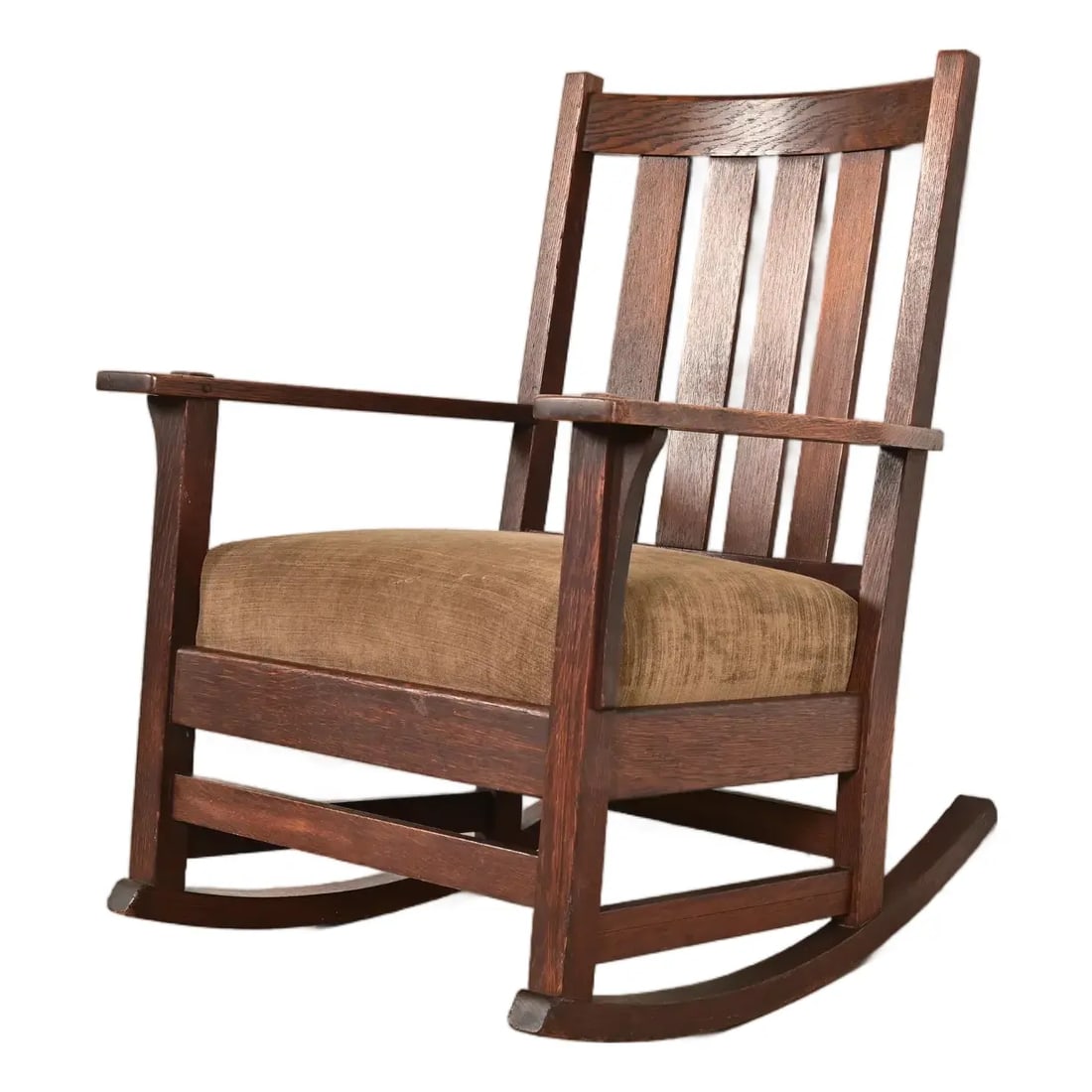 Stickley Style Antique Mission Oak Arts & Crafts Rocking Chair, Circa 1910 (1 of 11)