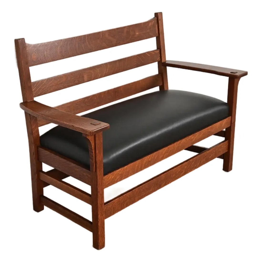 L. & J. G. Stickley Antique Mission Oak Arts & Crafts Bench or Settee, Circa 1910 (1 of 11)