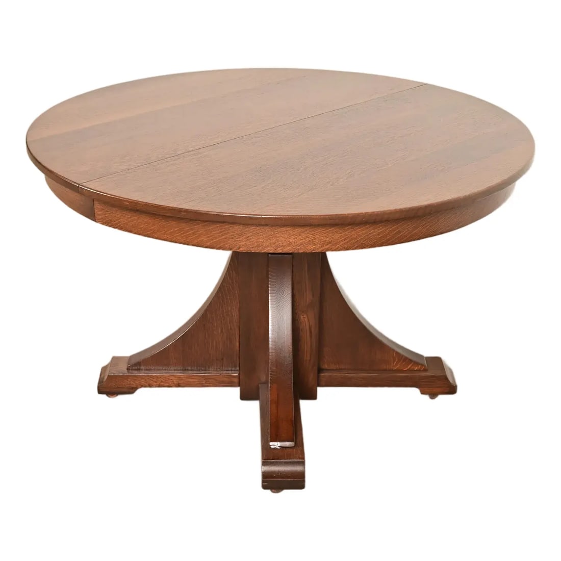 Stickley Brothers Antique Mission Oak Arts & Crafts Pedestal Extension Dining Table (1 of 10)