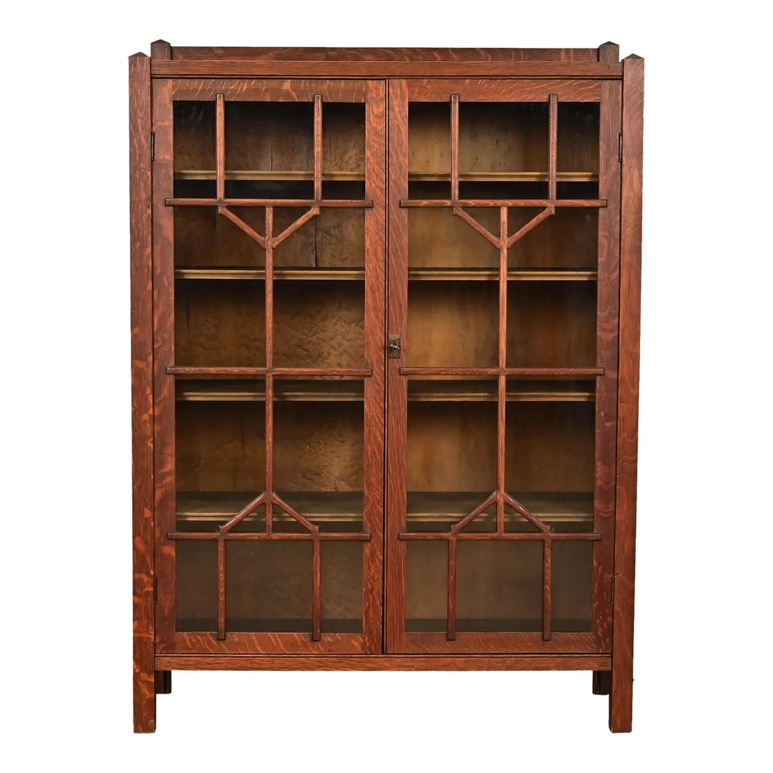 Stickley Brothers Style Antique Mission Oak Arts and Crafts Bookcase Cabinet, Circa 1900 (1 of 12)