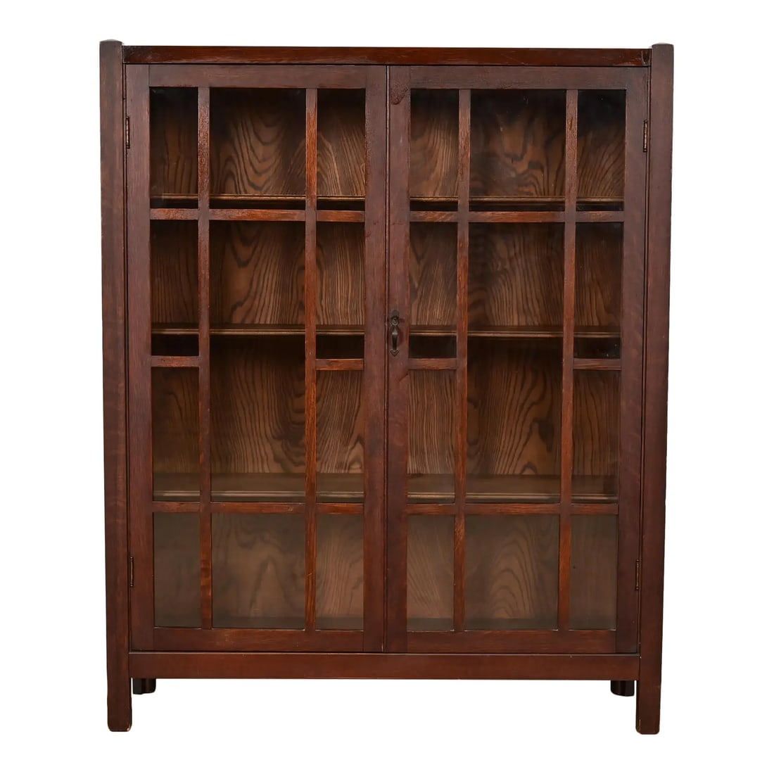 Stickley Brothers Style Antique Mission Oak Arts & Crafts Bookcase Cabinet, Circa 1920s (1 of 11)
