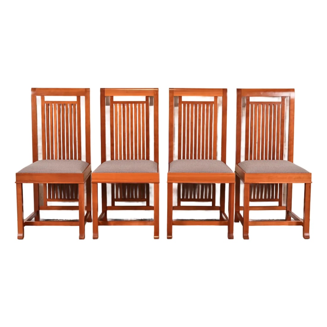 Frank Lloyd Wright for Cassina Arts & Crafts Cherry Wood Dining Chairs, Set of Four (1 of 14)