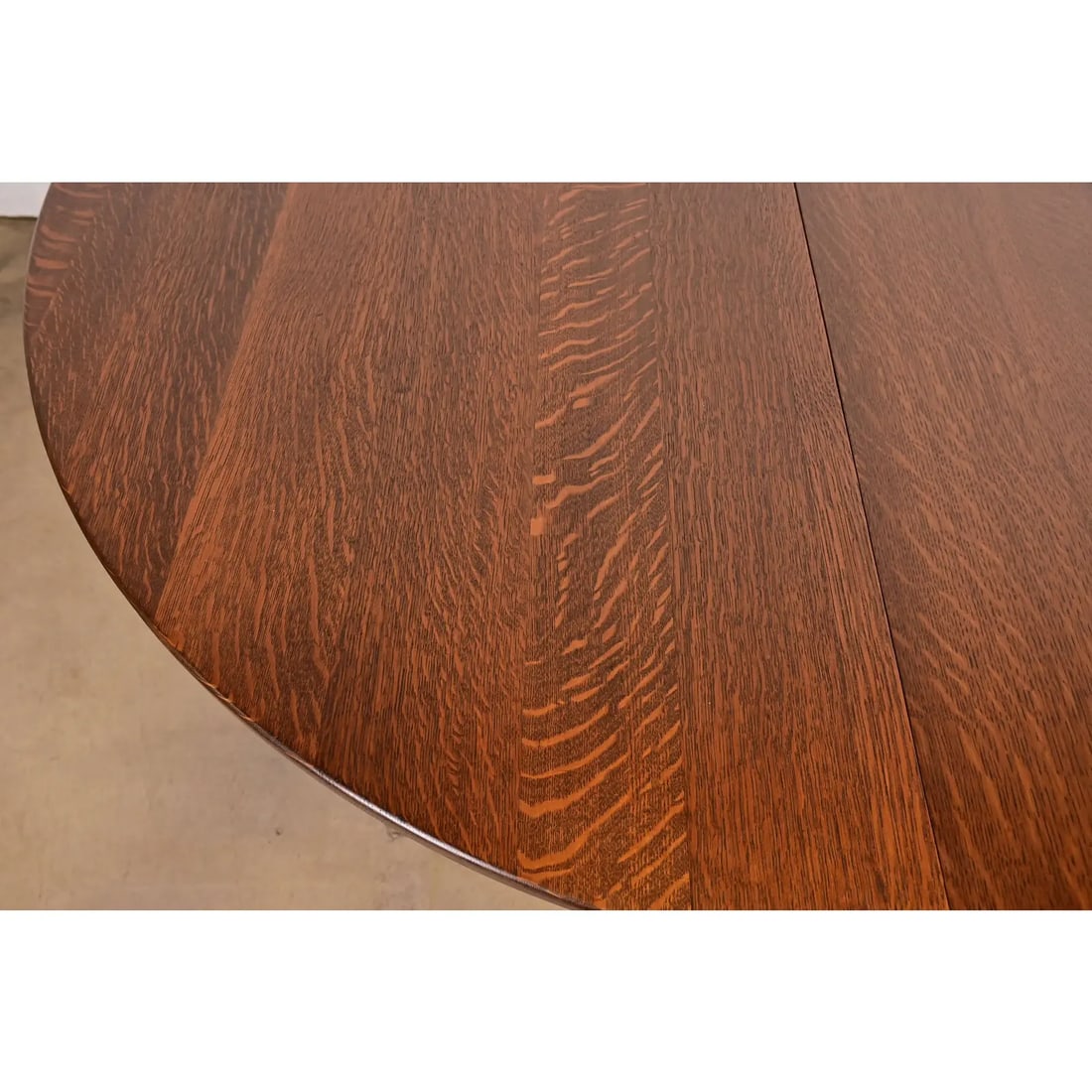 Limbert Antique Mission Oak Arts & Crafts Pedestal Extension Dining Table, Newly Refinished - 11