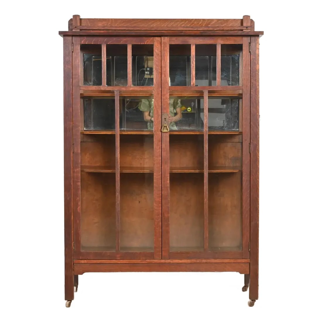 Limbert Style Antique Mission Oak Arts and Crafts Bookcase Cabinet, Circa 1900 (1 of 7)