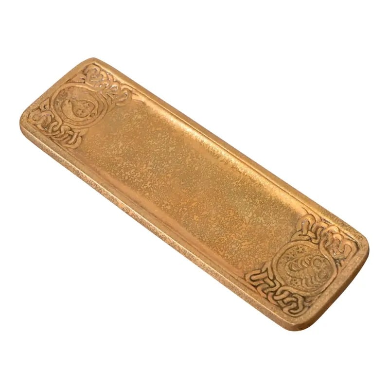 Tiffany Studios New York Zodiac Bronze Doré Pen Tray (1 of 12)