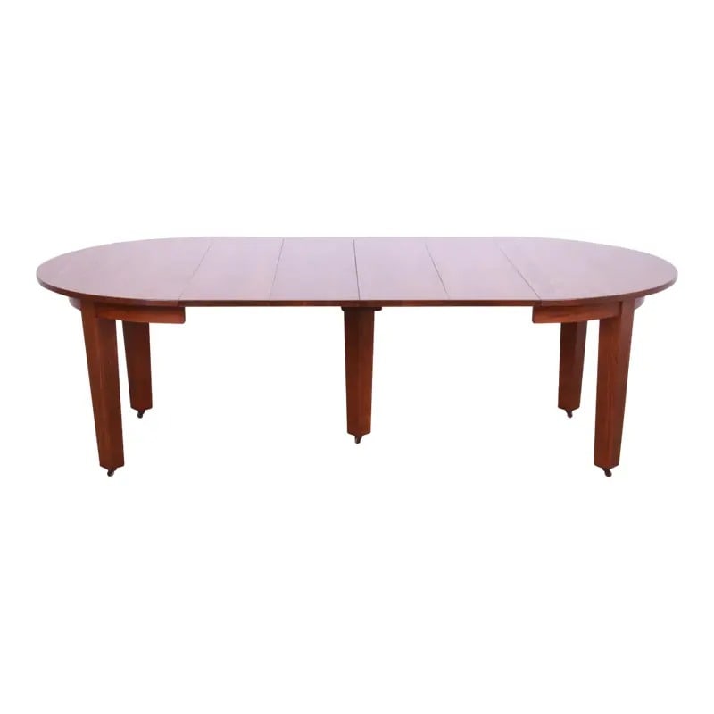 Gustav Stickley Mission Oak Arts & Crafts Extension Dining Table, Newly Restored (1 of 13)