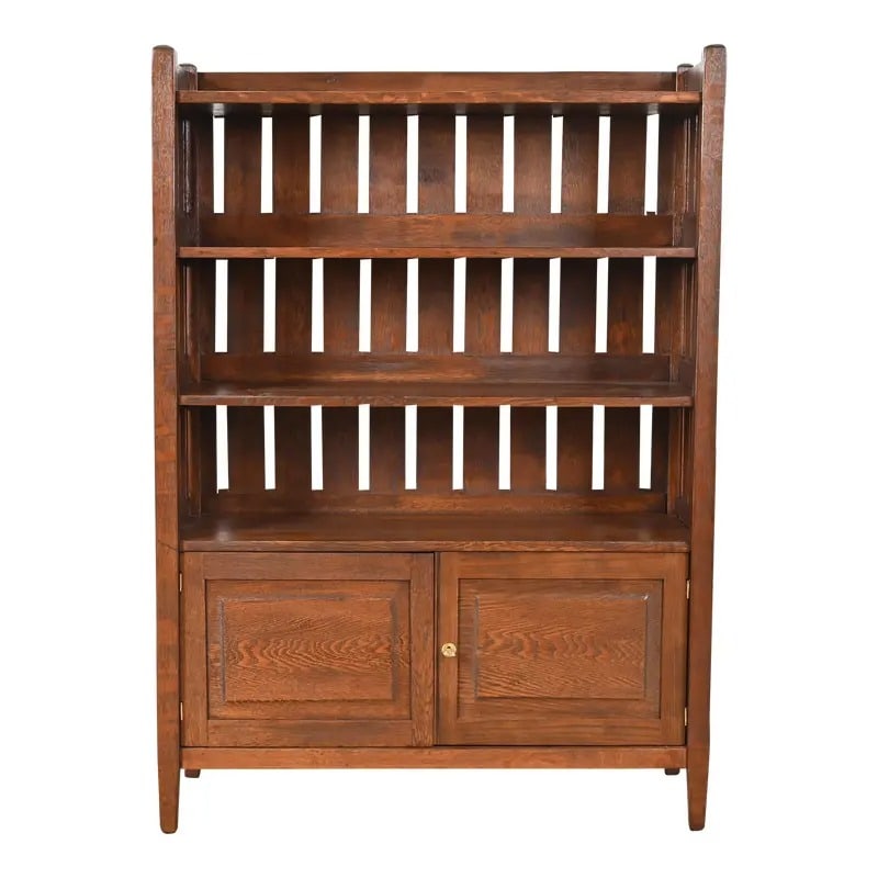Stickley Brothers Style Antique Mission Oak Arts & Crafts Bookcase, Newly Refinished (1 of 10)