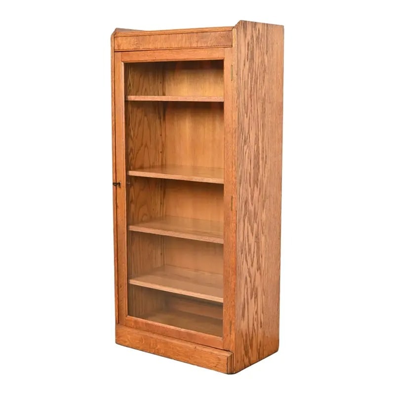 Antique Arts & Crafts Oak Bookcase Cabinet, Circa 1920s (1 of 12)