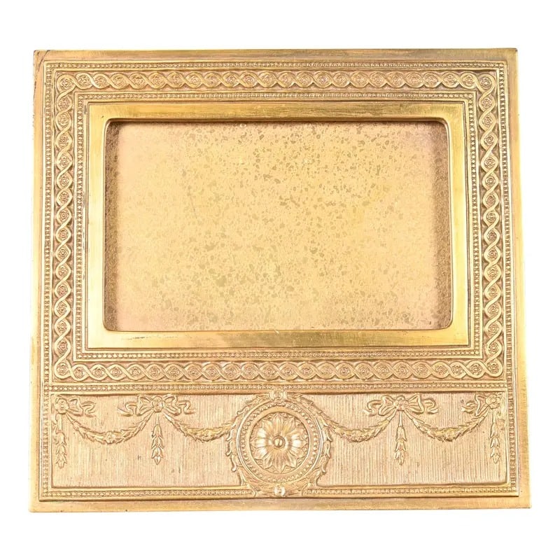 Tiffany Studios New York Adam Bronze Doré Desk Calendar Frame or Picture Frame (1 of 12)