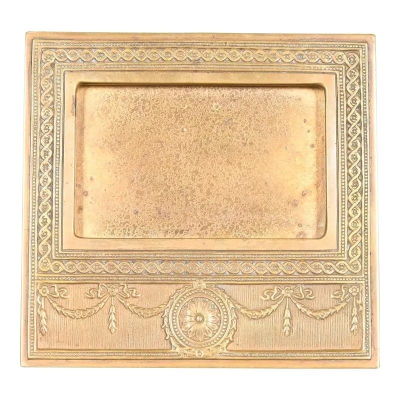 Tiffany Studios New York "Adam" Bronze Doré Desk Calendar Frame or Picture Frame (1 of 12)
