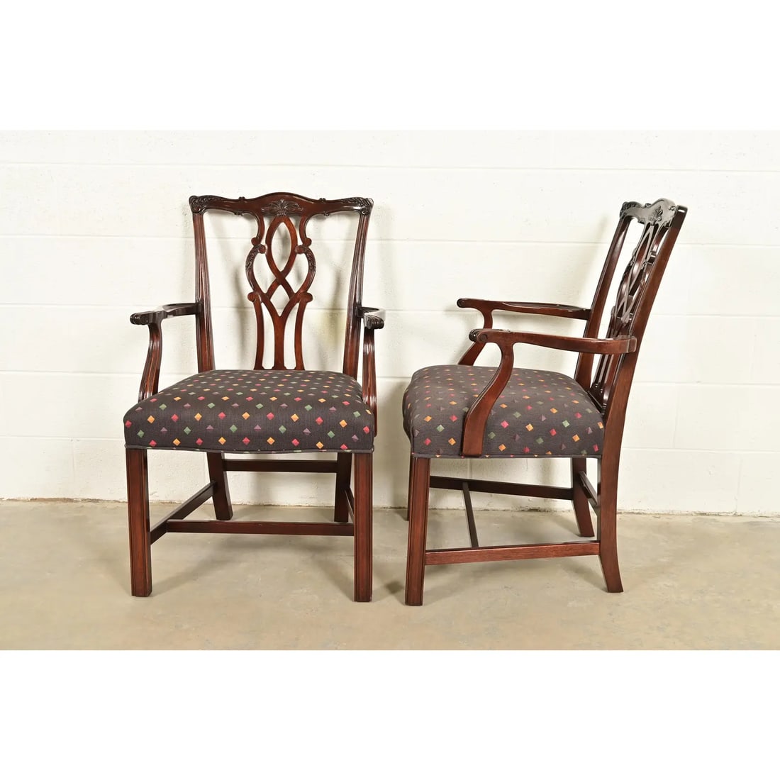 Kindel Furniture Georgian Carved Mahogany Armchairs, Pair - 10
