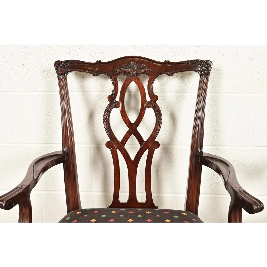 Kindel Furniture Georgian Carved Mahogany Armchairs, Pair - 6