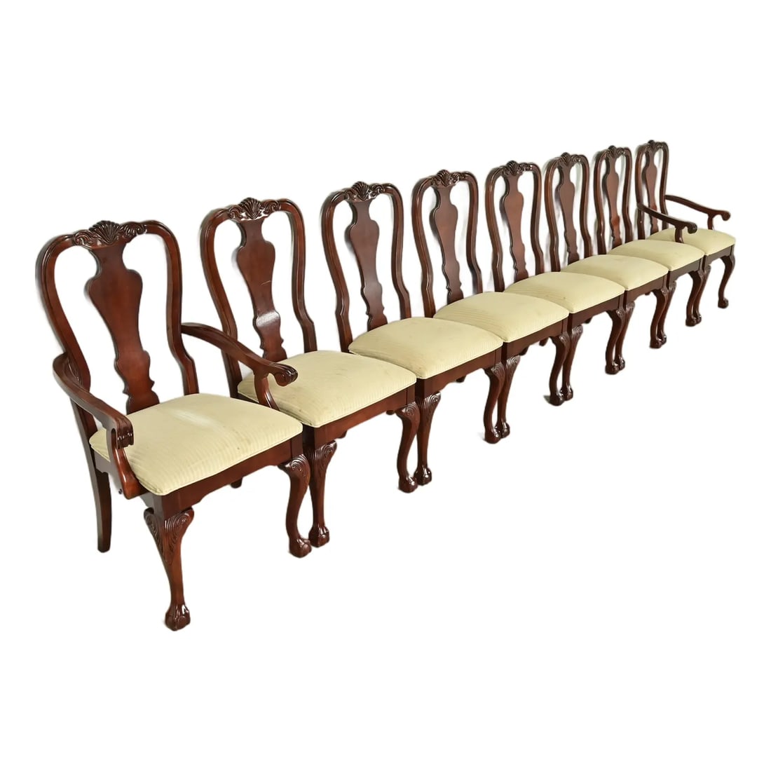 Thomasville Chippendale Carved Cherry Wood Dining Chairs, Set of Eight (1 of 14)